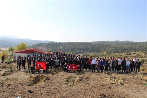 Cumhuriyetimizin 100. Yılı dolayısıyla 100 adet fidan dikimi gerçekleştirildi.